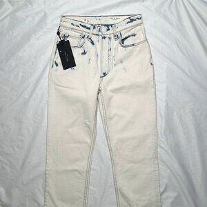 Rag & Bone Jean Women 23 Nina High Rise Ankle Cigarette Button Fly Acid Wash NWT